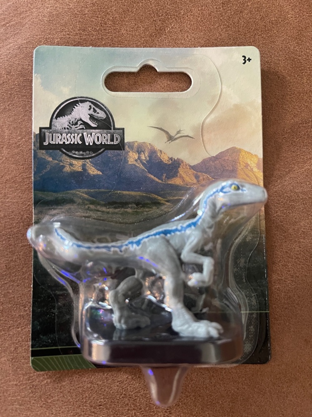 Jurassic World Blue Velociraptor Mini Action Figure Universal, Cake Topper